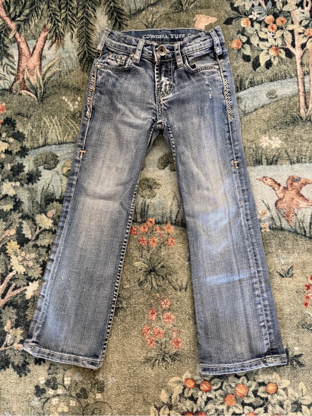 Little Girls size 5 Cowgirl Tuff Light Wash bootcut Jeans